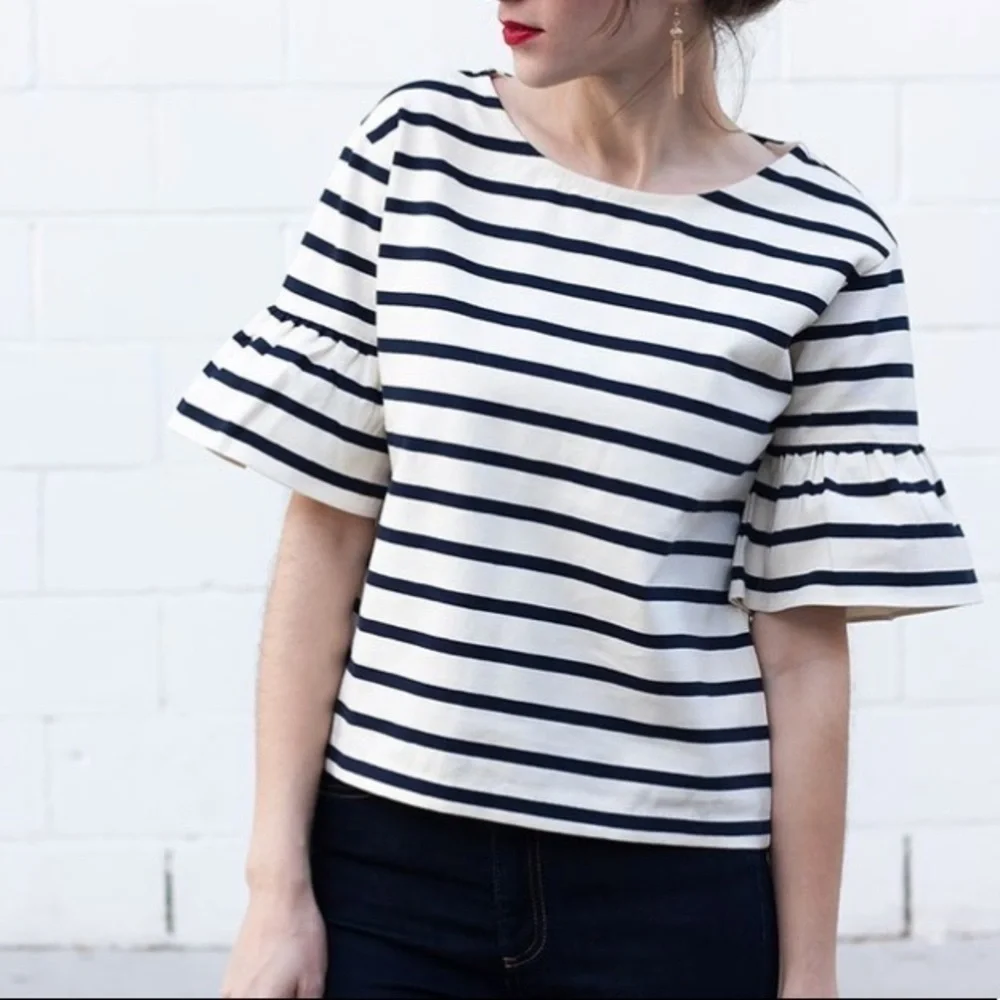 J.Crew Ruffle Sleeve Top